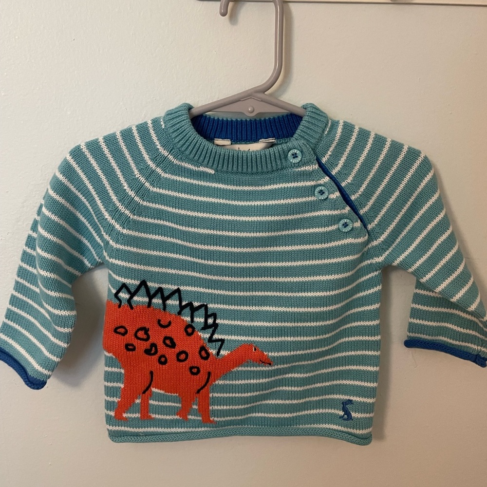 NWT joules dinosaur knit sweater 0-3 months baby